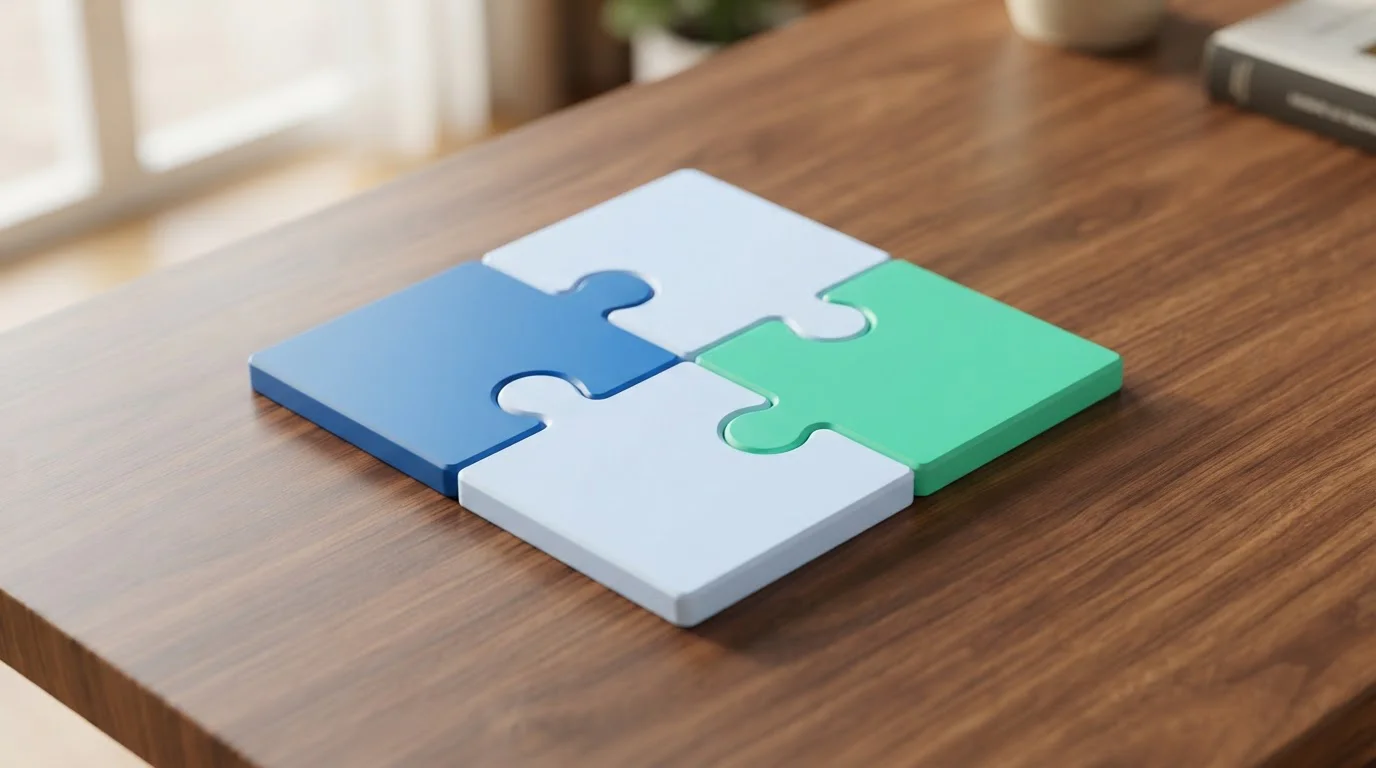 Puzzleteile als Darstellung unterschiedlicher Regelbestandteile